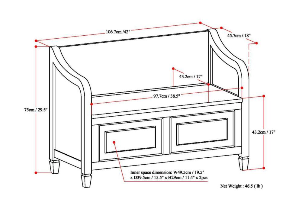 Connaught Entryway Storage Bench