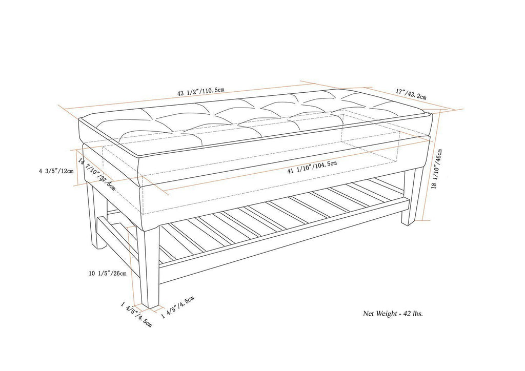 Cosmopolitan Ottoman Bench in Vegan Leather