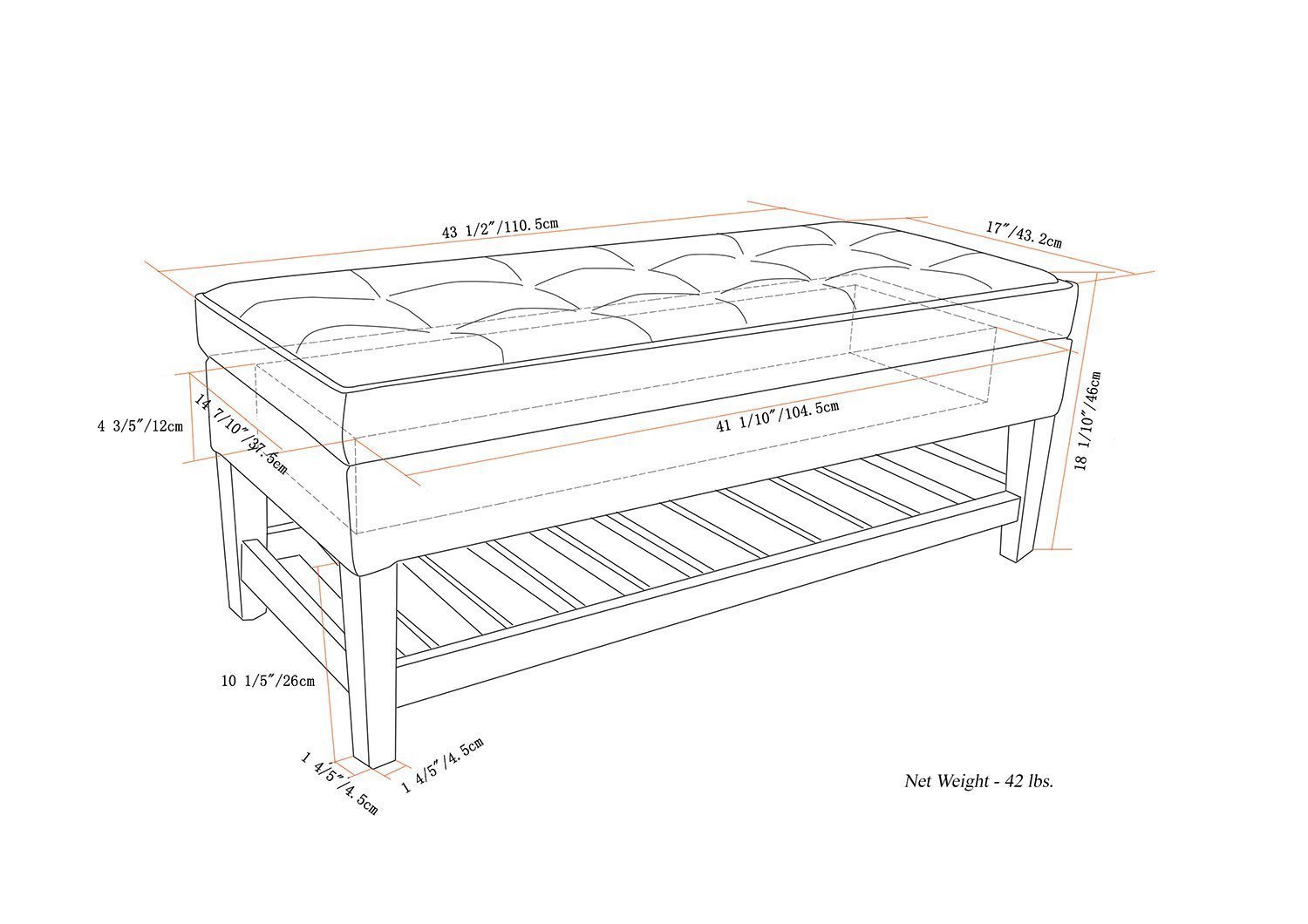 Cosmopolitan Ottoman Bench in Vegan Leather