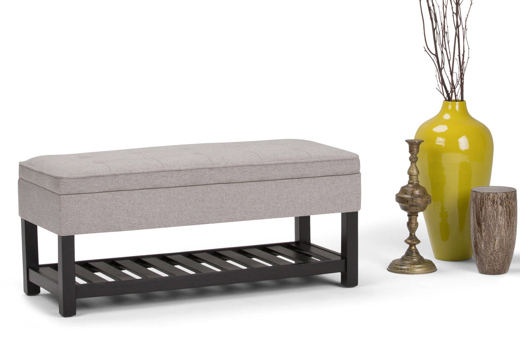 Cosmopolitan Ottoman Bench in Linen