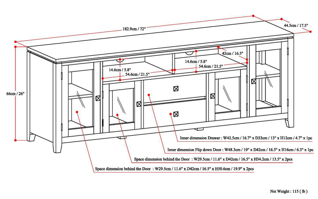 Cosmopolitan 72 inch TV Stand
