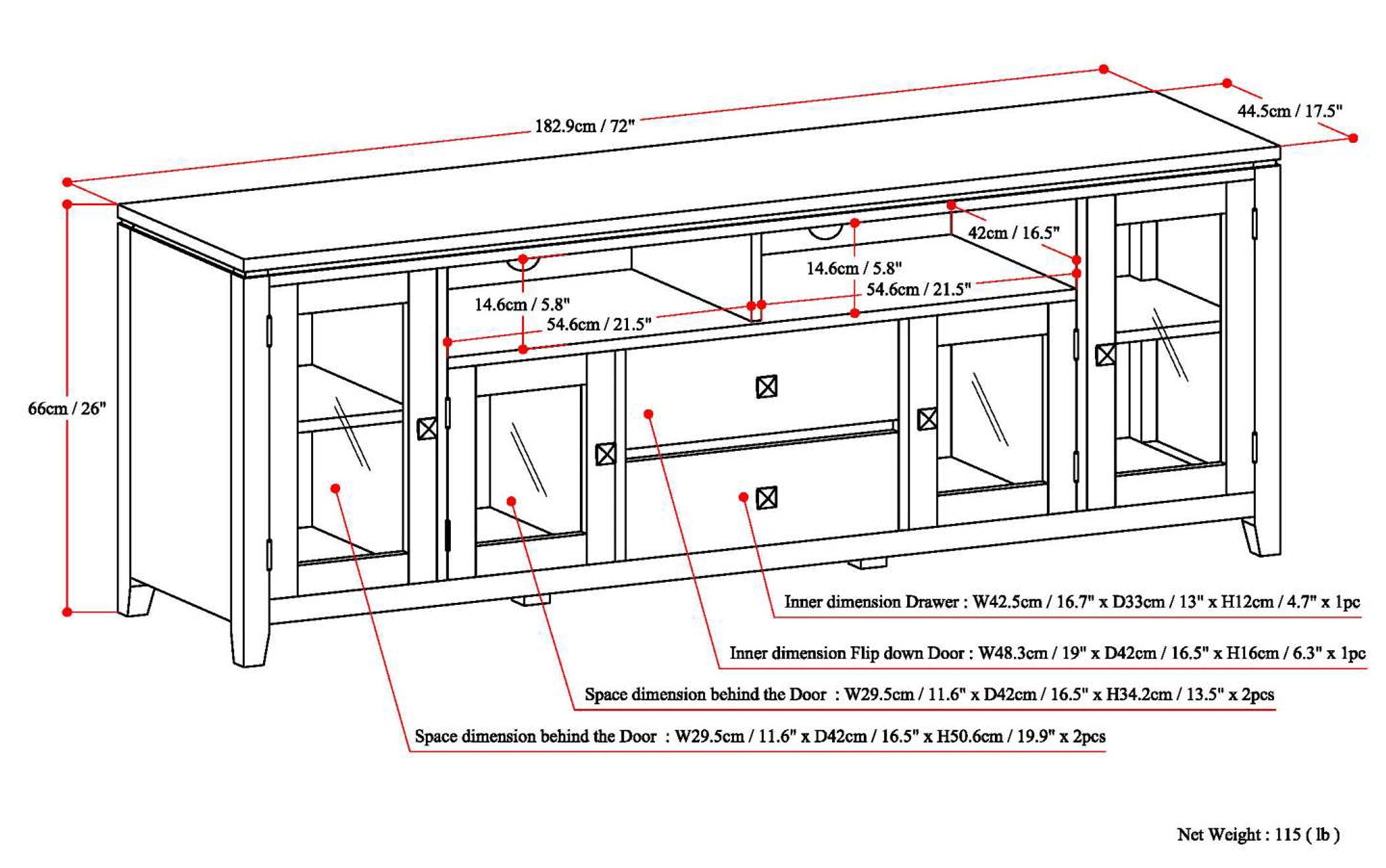 Cosmopolitan 72 inch TV Stand