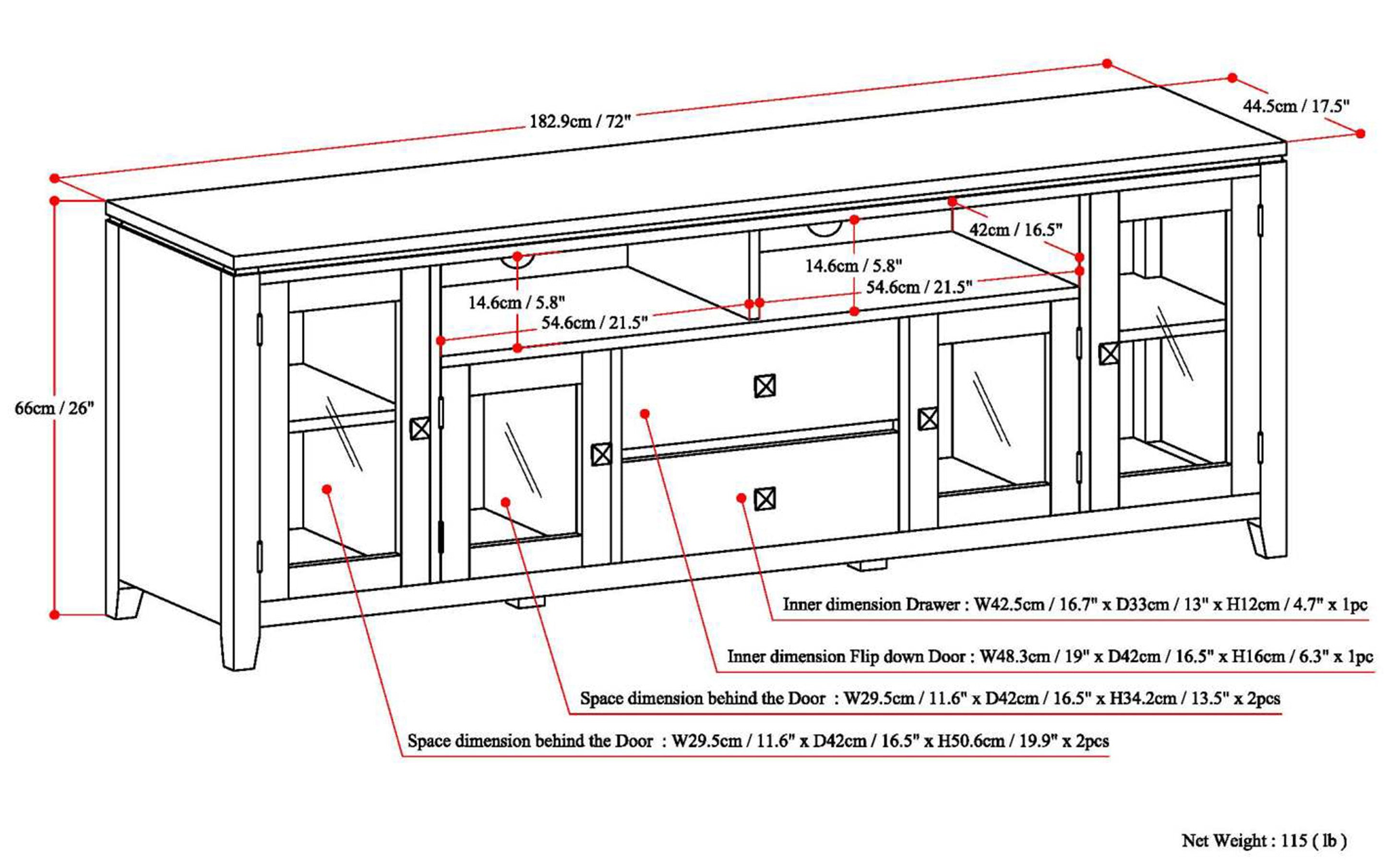 Cosmopolitan 72 inch TV Stand