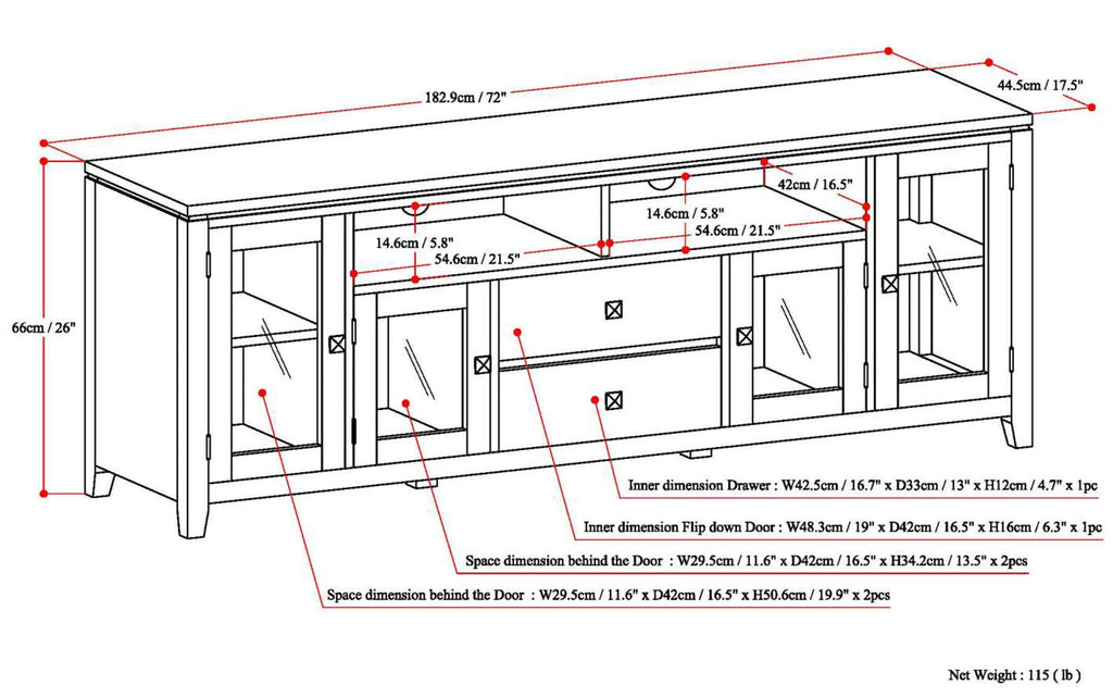 Cosmopolitan 72 inch TV Stand