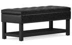 Cosmopolitan Ottoman Bench in Distressed Vegan Leather
