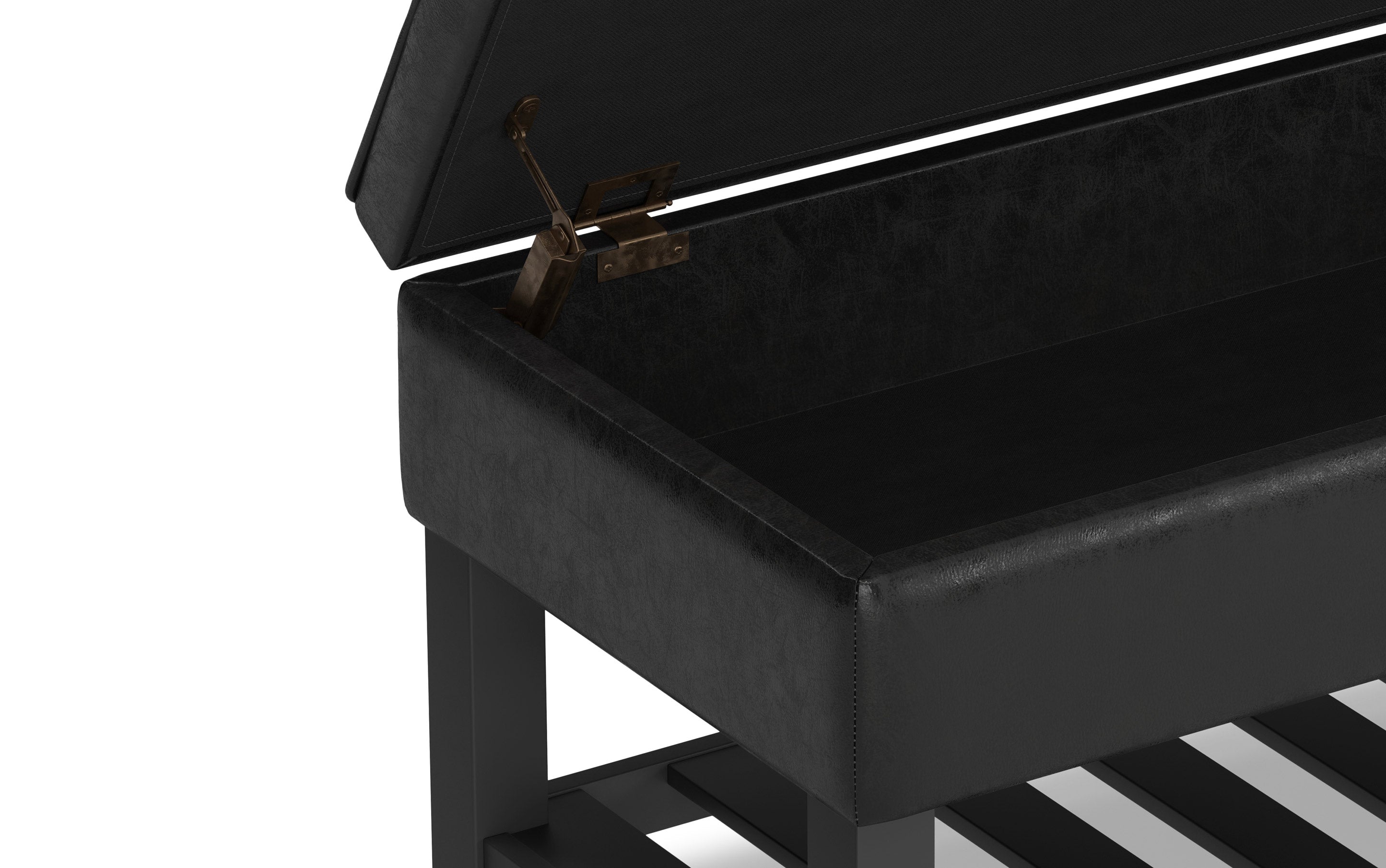 Cosmopolitan Ottoman Bench in Distressed Vegan Leather