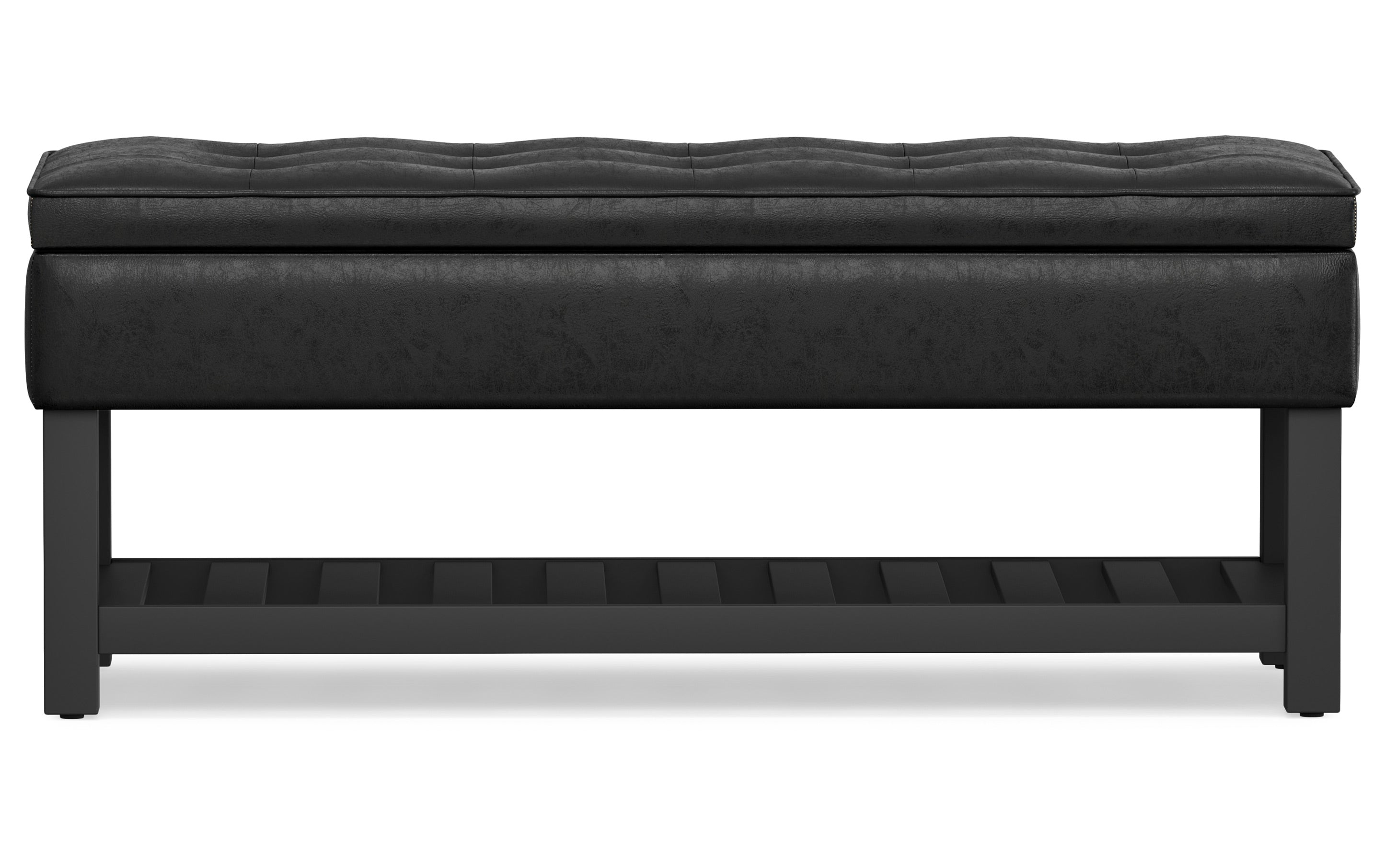 Cosmopolitan Ottoman Bench in Distressed Vegan Leather
