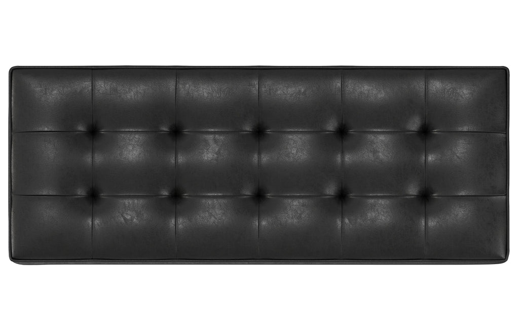 Cosmopolitan Ottoman Bench in Distressed Vegan Leather