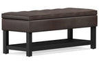 Cosmopolitan Ottoman Bench in Distressed Vegan Leather