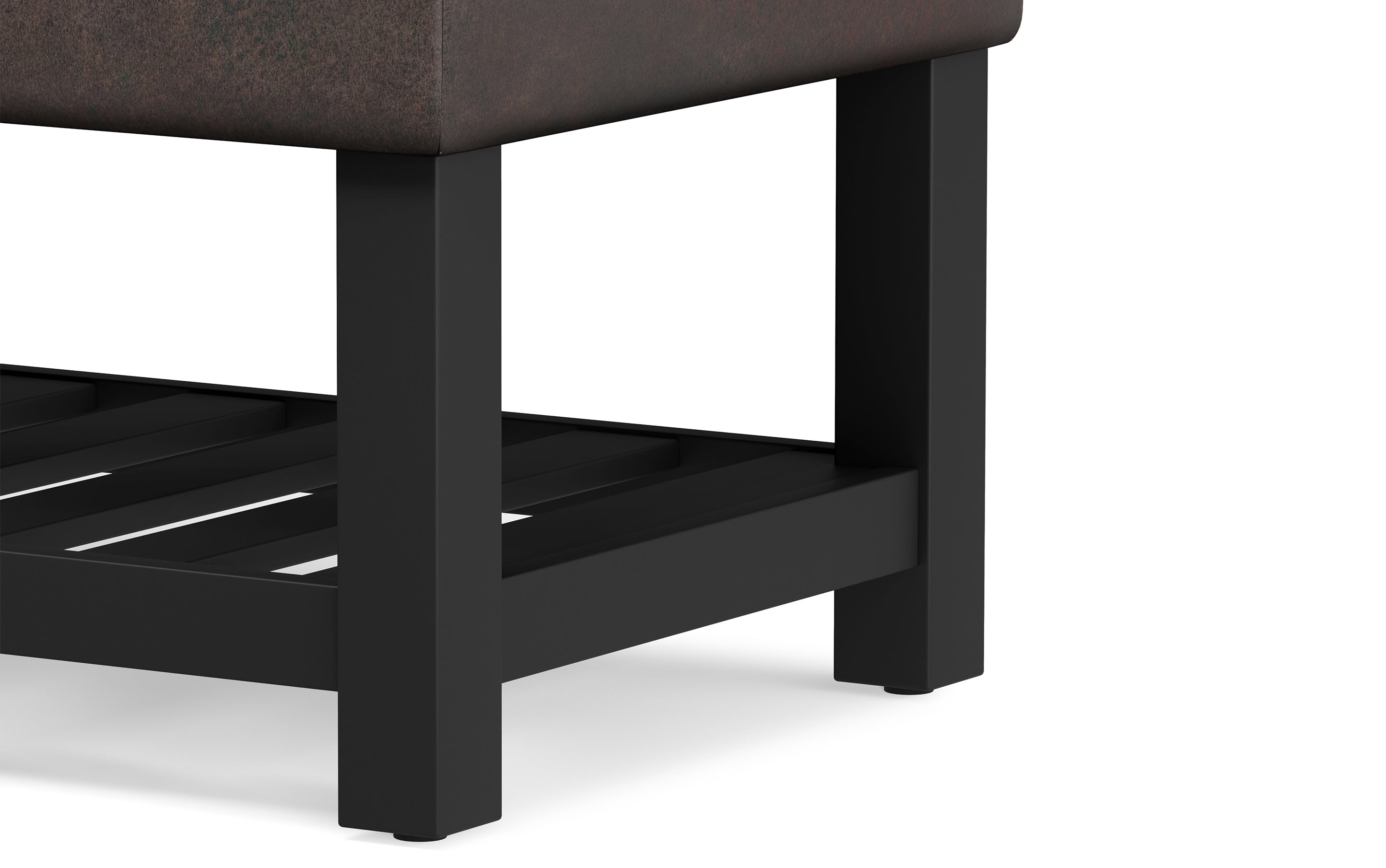 Cosmopolitan Ottoman Bench in Distressed Vegan Leather