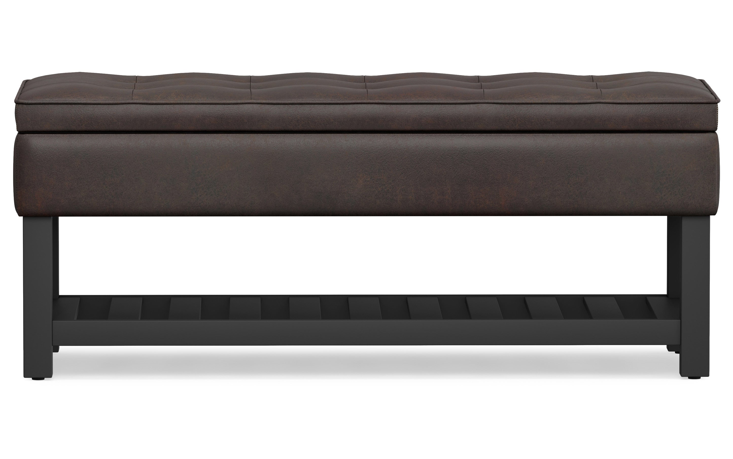 Cosmopolitan Ottoman Bench in Distressed Vegan Leather