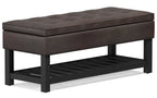 Cosmopolitan Ottoman Bench in Distressed Vegan Leather