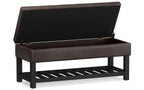 Cosmopolitan Ottoman Bench in Distressed Vegan Leather