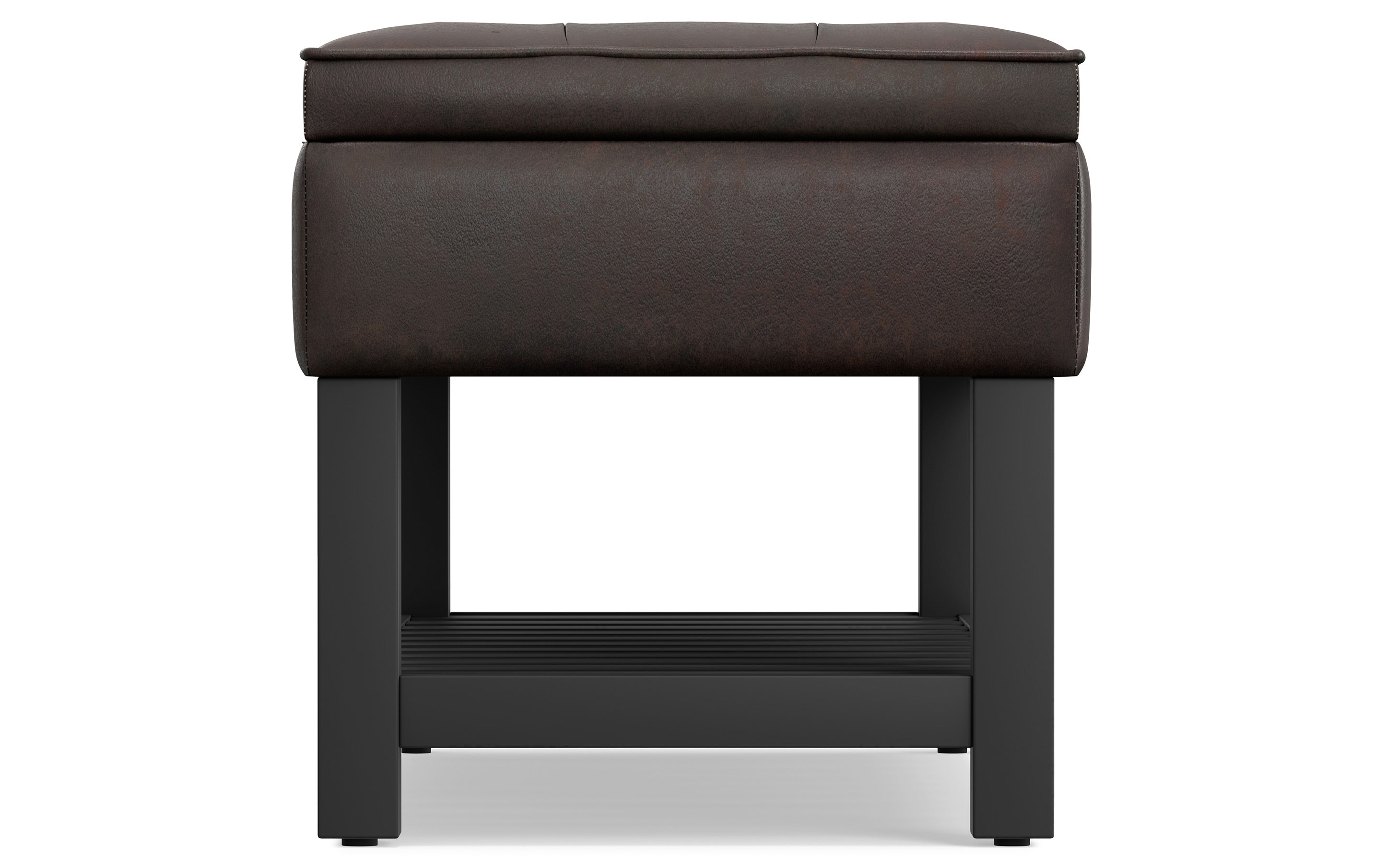 Cosmopolitan Ottoman Bench in Distressed Vegan Leather