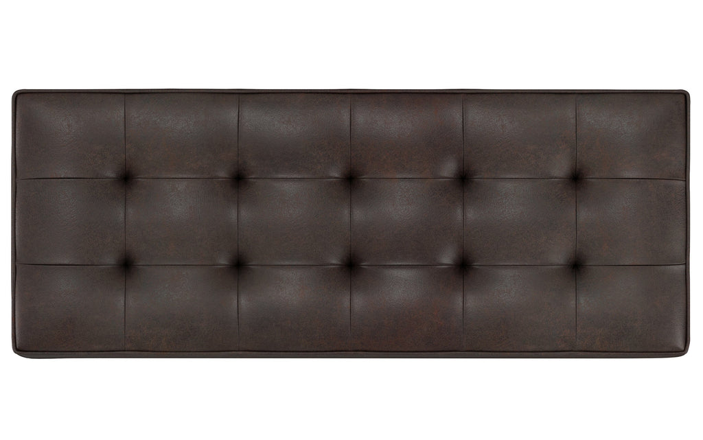 Cosmopolitan Ottoman Bench in Distressed Vegan Leather