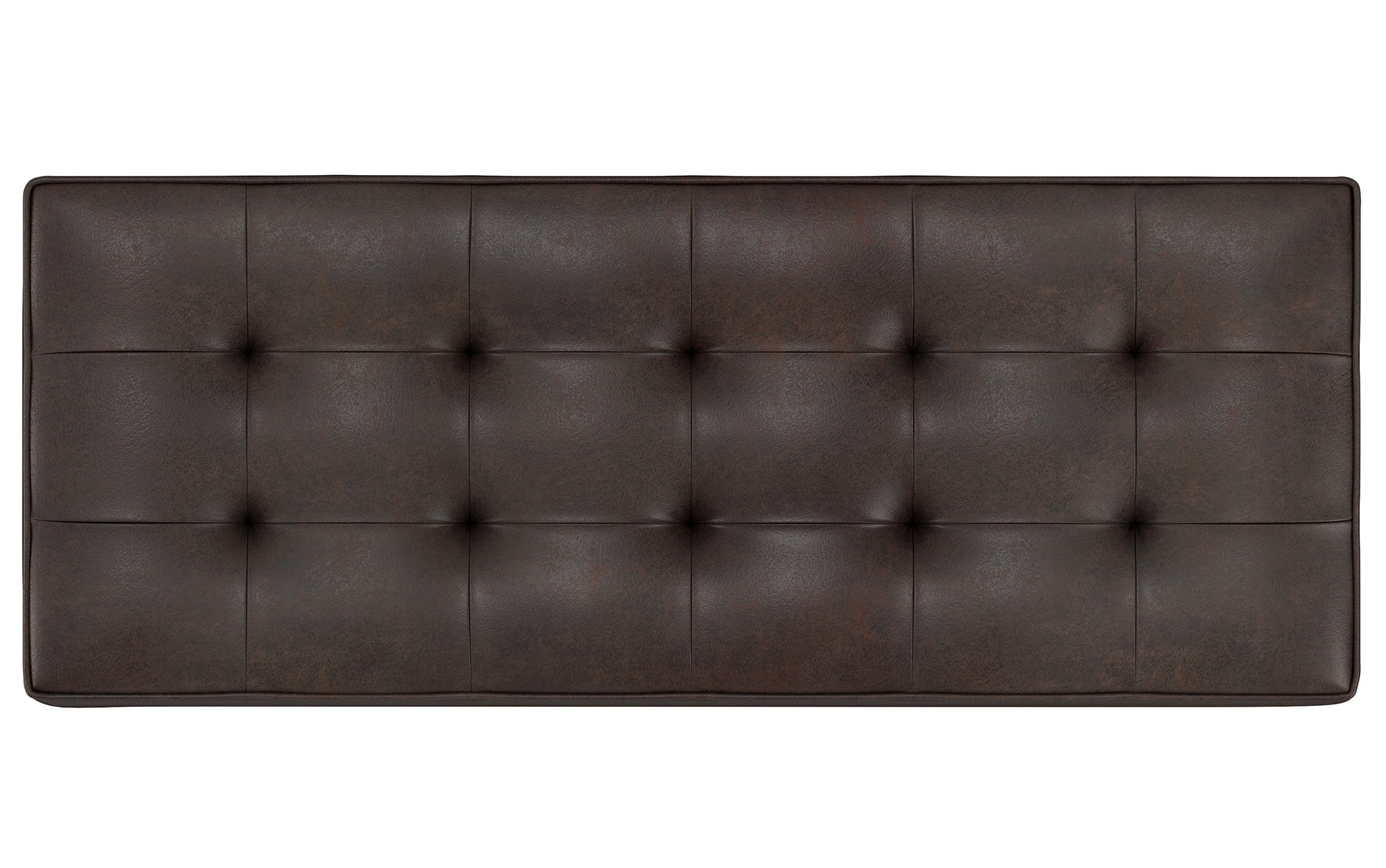 Cosmopolitan Ottoman Bench in Distressed Vegan Leather