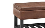 Cosmopolitan Ottoman Bench in Distressed Vegan Leather