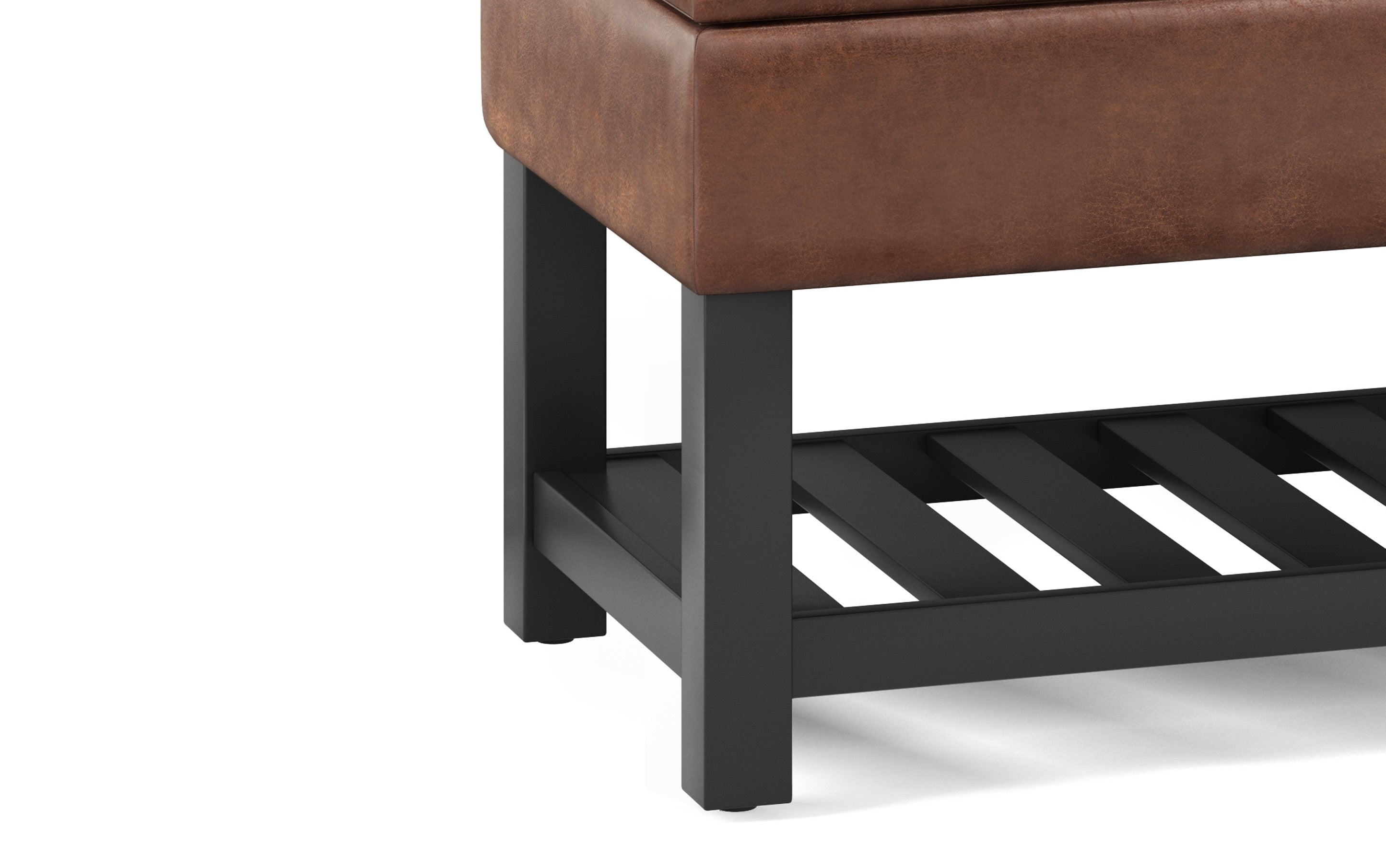 Cosmopolitan Ottoman Bench in Distressed Vegan Leather