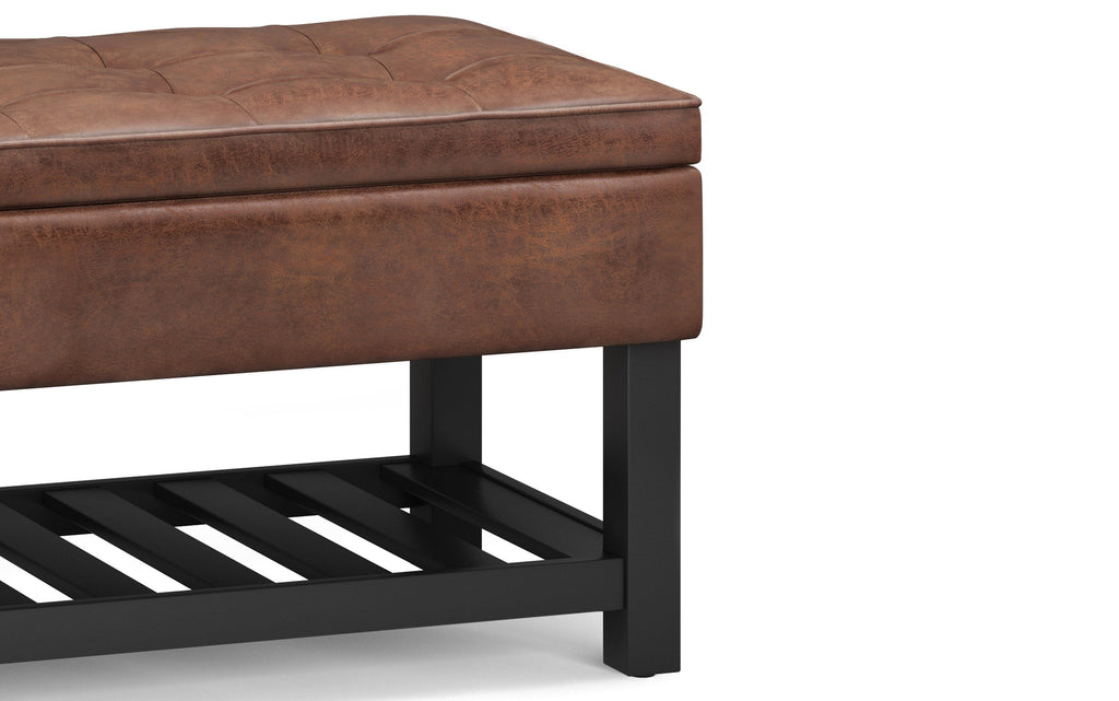 Cosmopolitan Ottoman Bench in Distressed Vegan Leather
