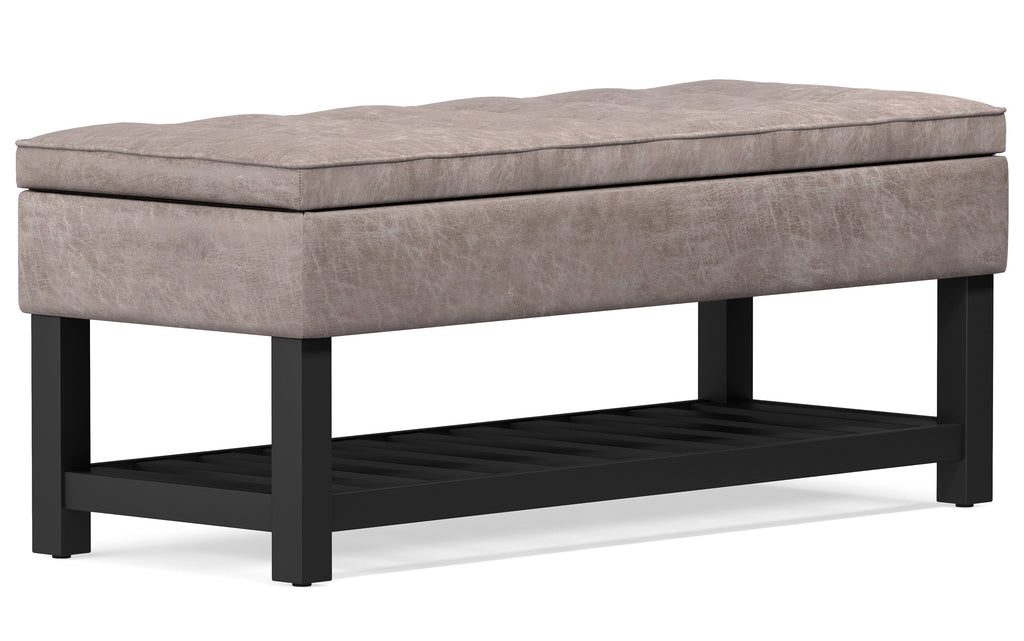Cosmopolitan Ottoman Bench in Distressed Vegan Leather