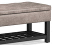 Cosmopolitan Ottoman Bench in Distressed Vegan Leather