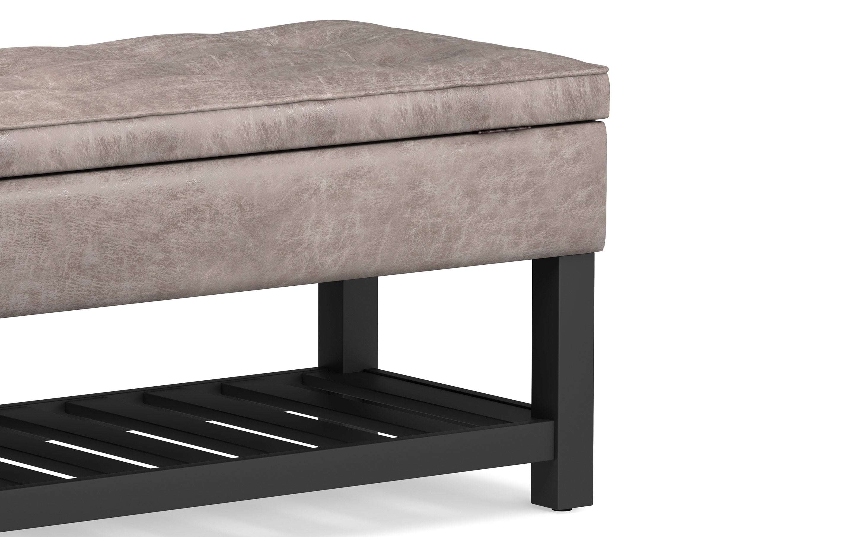 Cosmopolitan Ottoman Bench in Distressed Vegan Leather