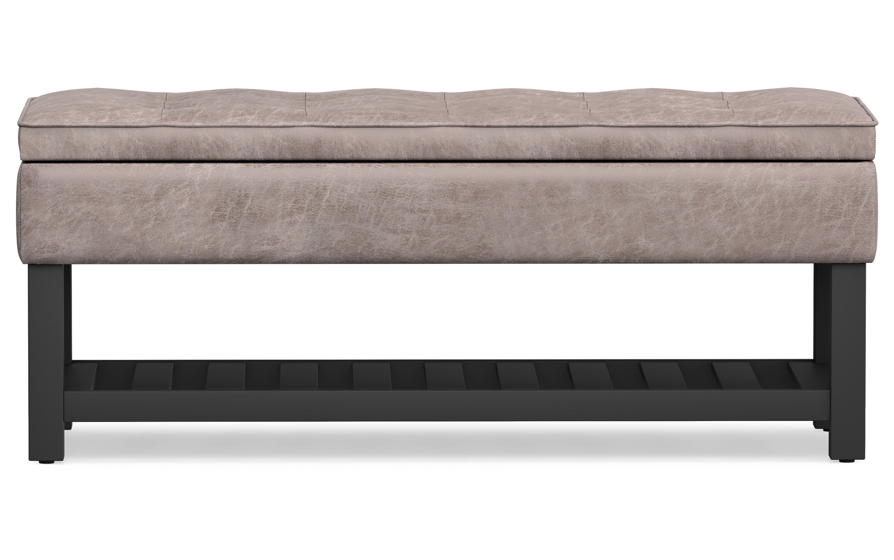 Cosmopolitan Ottoman Bench in Distressed Vegan Leather