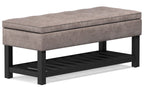 Cosmopolitan Ottoman Bench in Distressed Vegan Leather