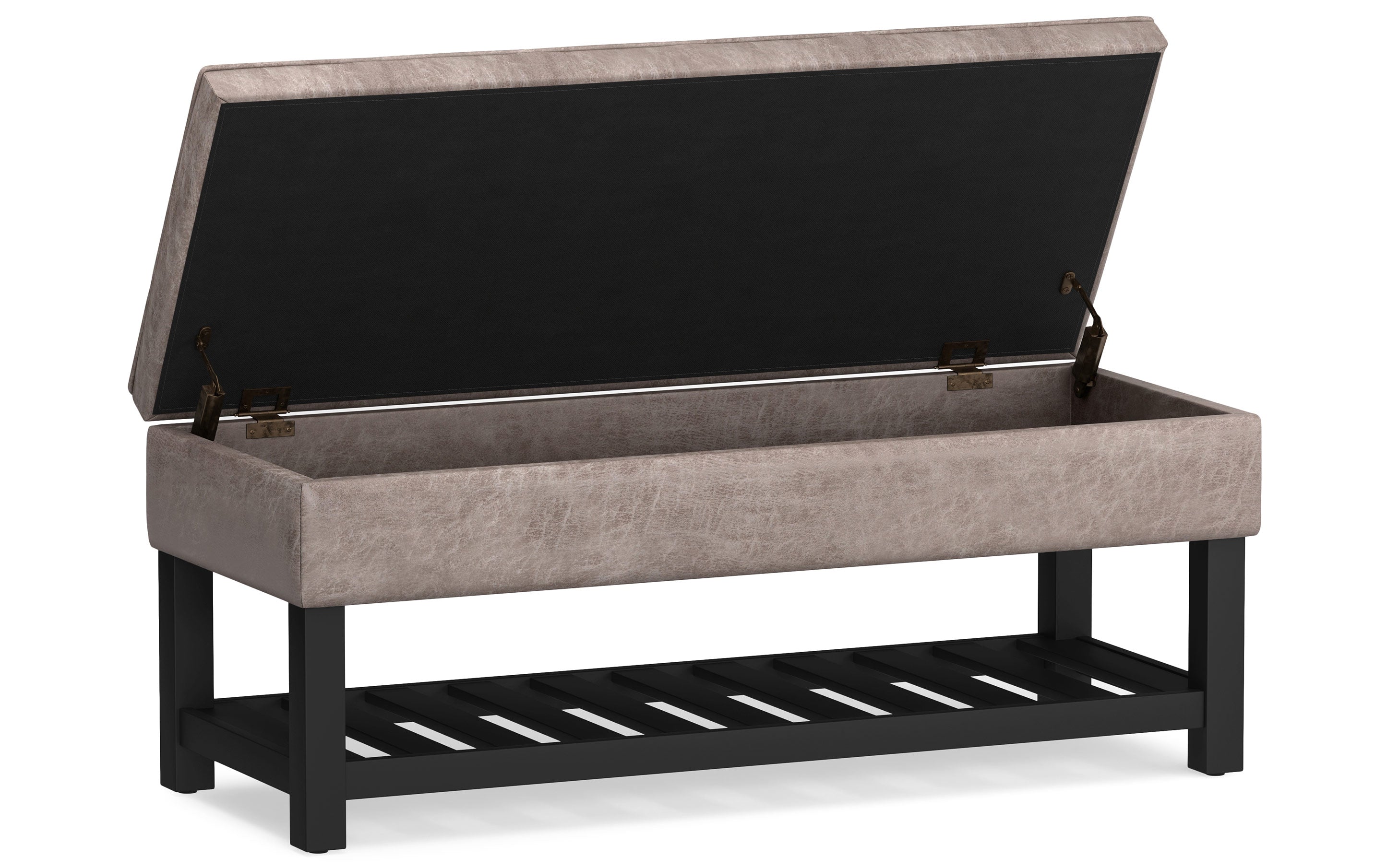 Cosmopolitan Ottoman Bench in Distressed Vegan Leather