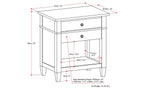 Carlton Bedside Table in Fog Grey
