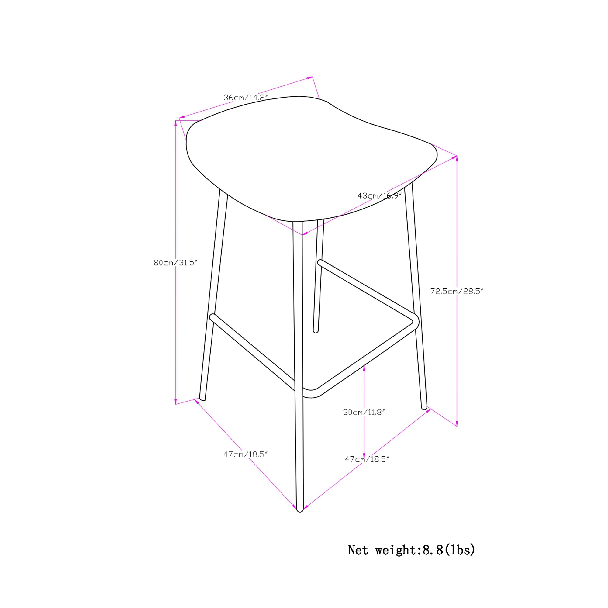 Dafney Bar Stool (Set of 2)