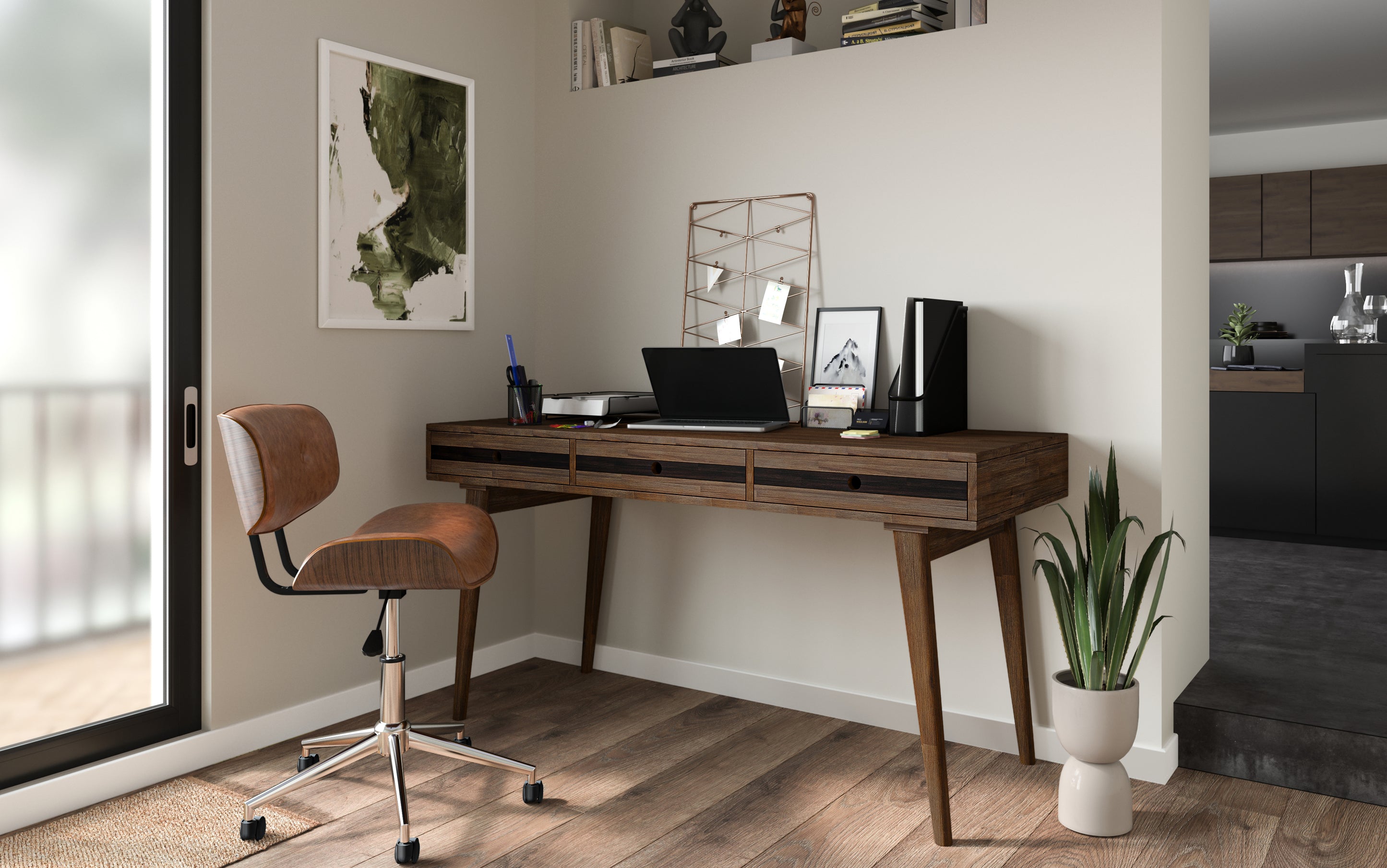 Dax Office Chair in Distressed Vegan Leather
