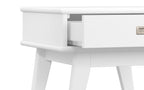 Draper Mid Century End Table in White