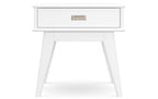 Draper Mid Century End Table in White