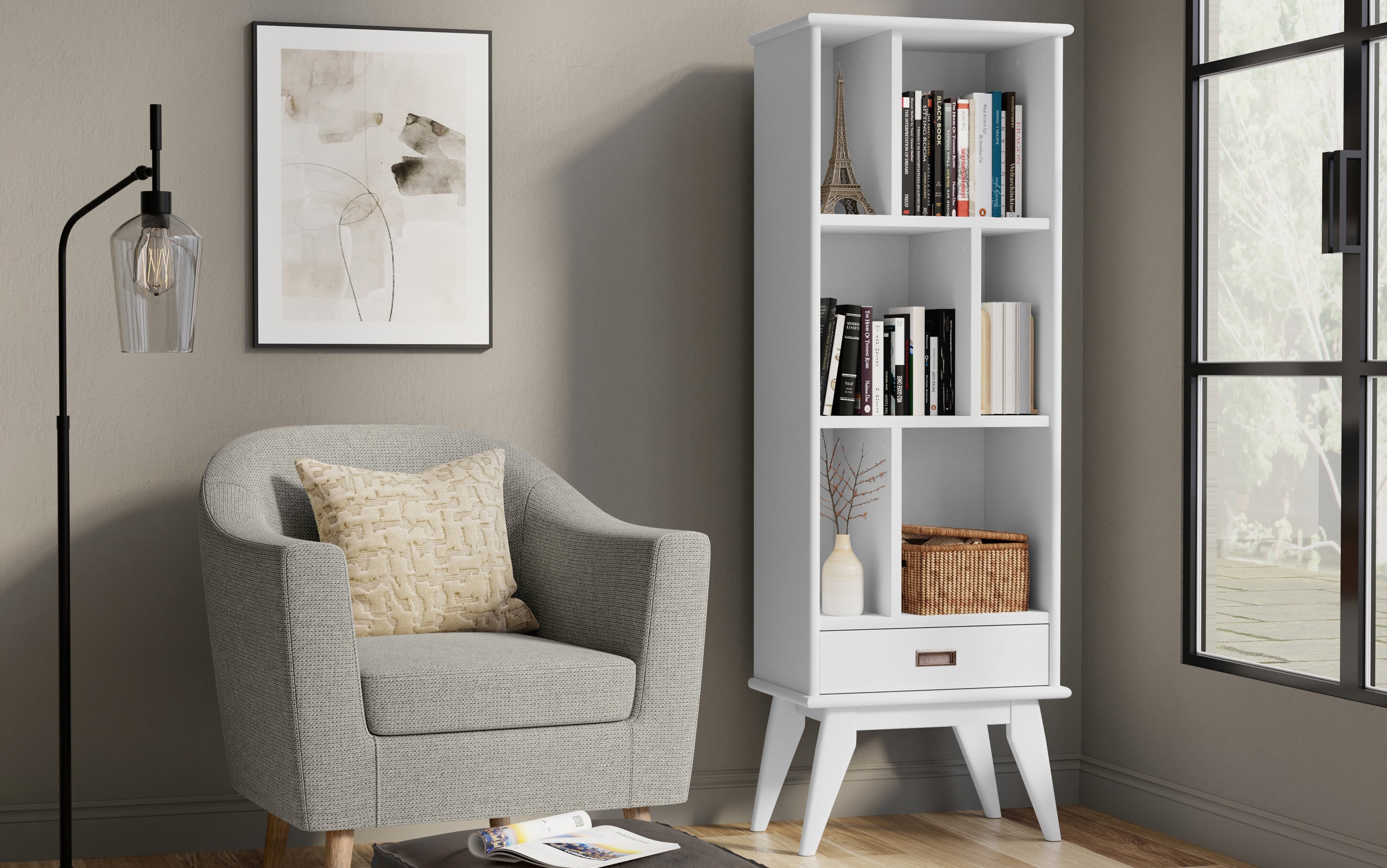 Draper Bookcase in White
