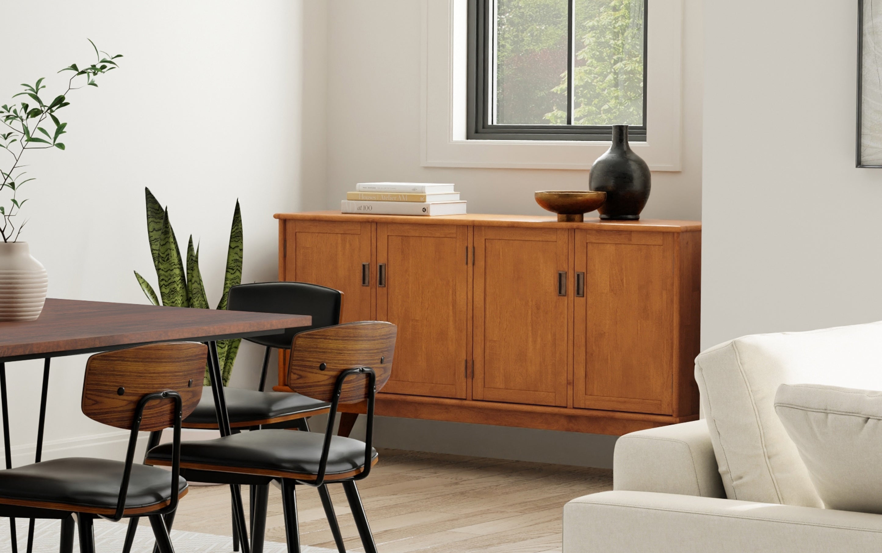 Draper Mid Century 4 Door Sideboard Buffet