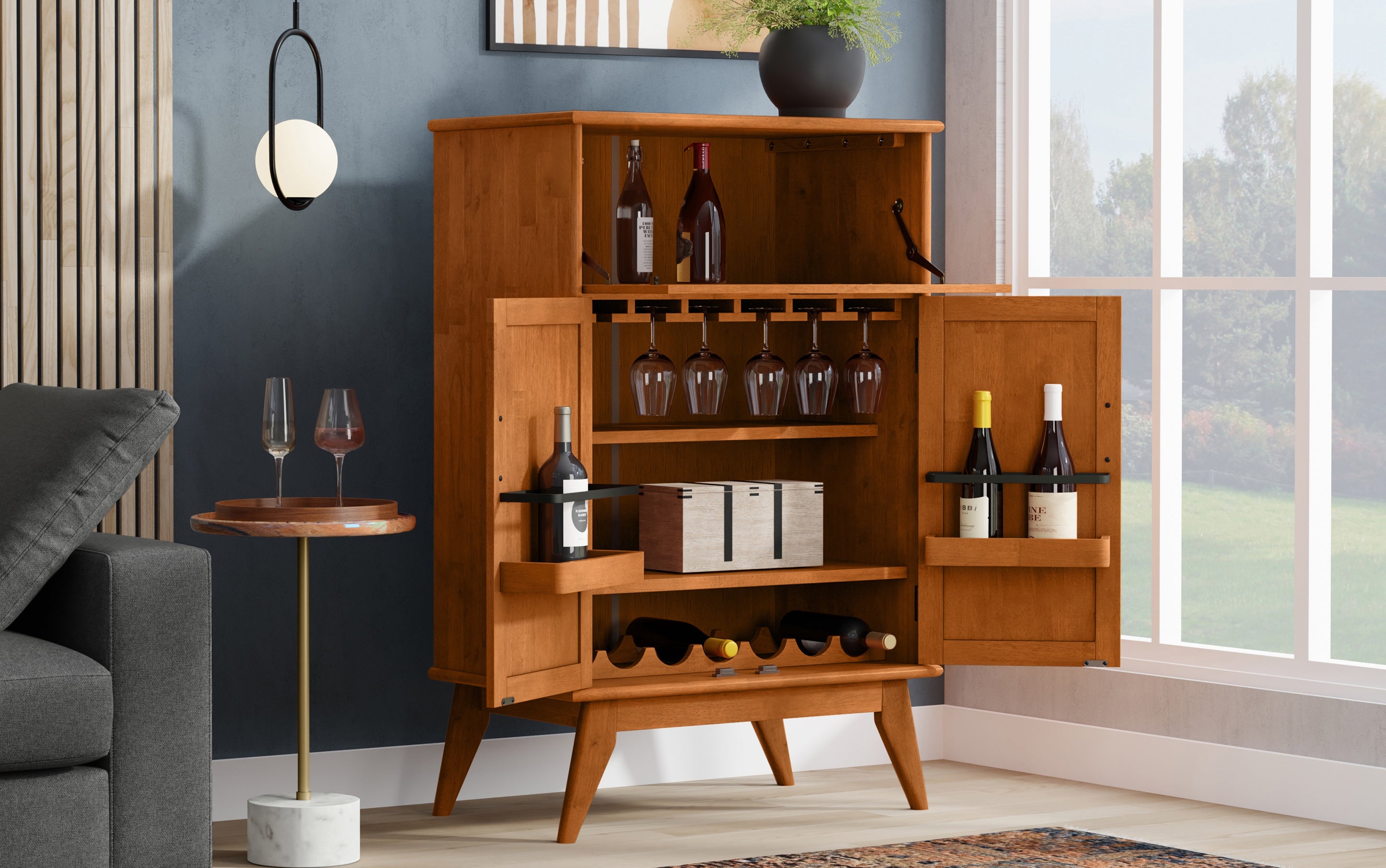 Draper Mid Century Bar Cabinet