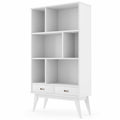 Draper Wide Bookcase in White