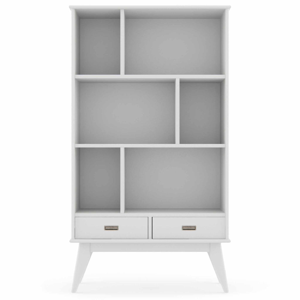 Draper Wide Bookcase in White