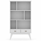 Draper Wide Bookcase in White