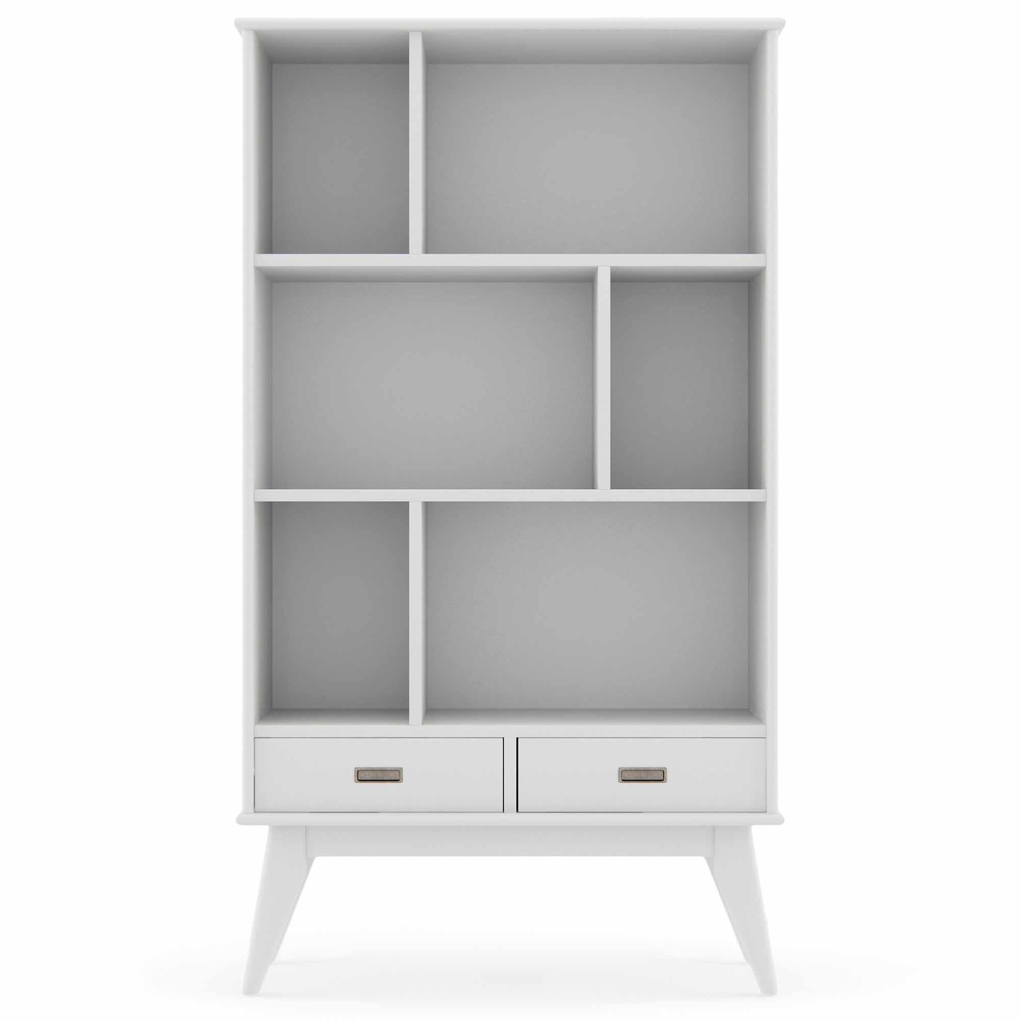Draper Wide Bookcase in White