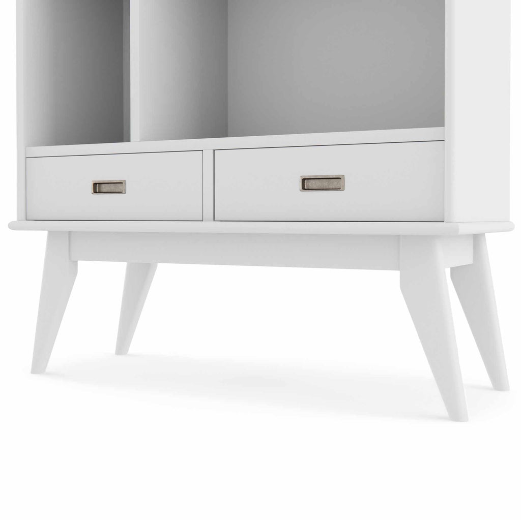 Draper Wide Bookcase in White
