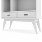 Draper Wide Bookcase in White