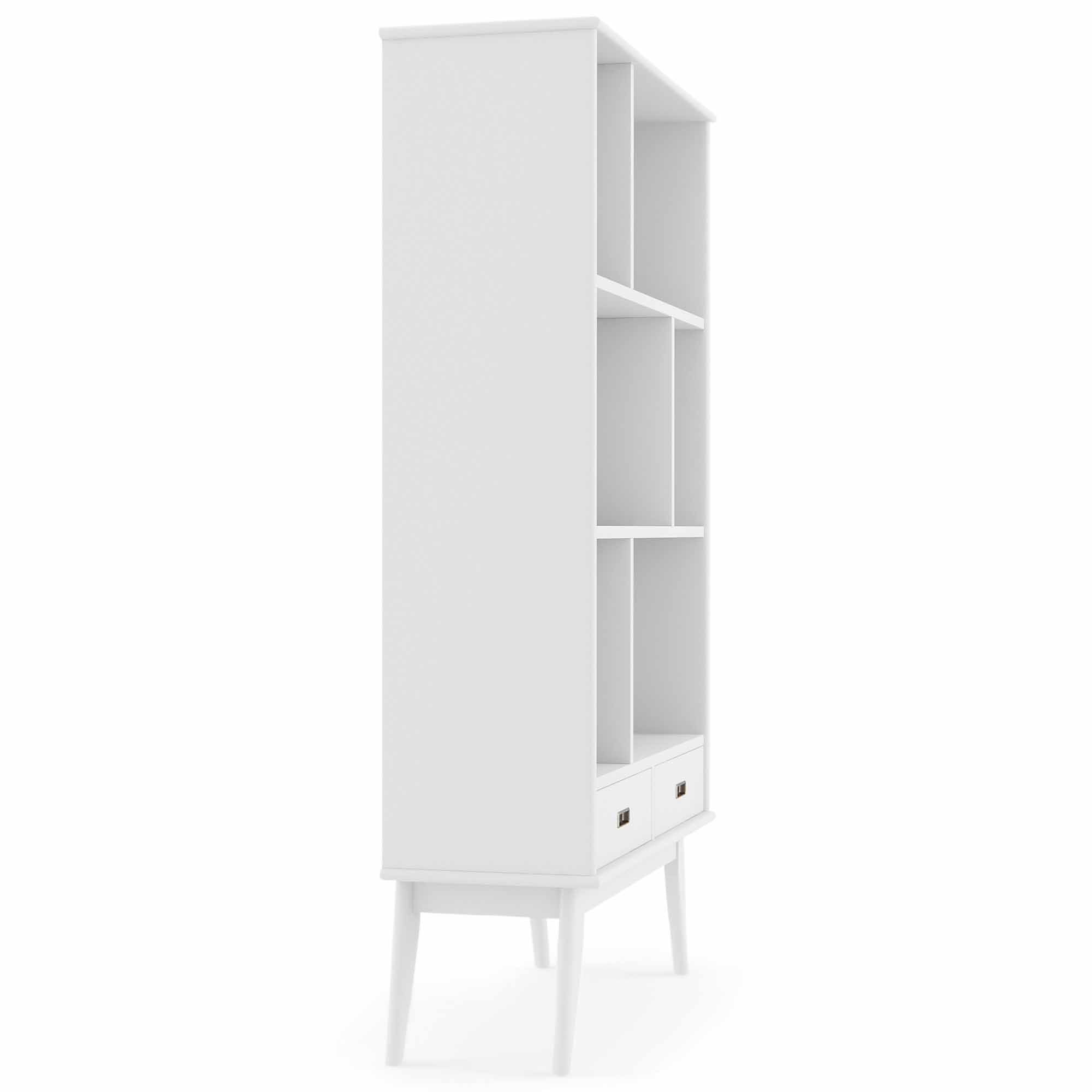 Draper Wide Bookcase in White