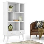 Draper Wide Bookcase in White