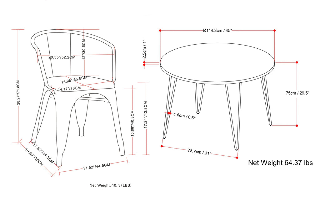 Larkin / Hunter 5 Pc Dining Set