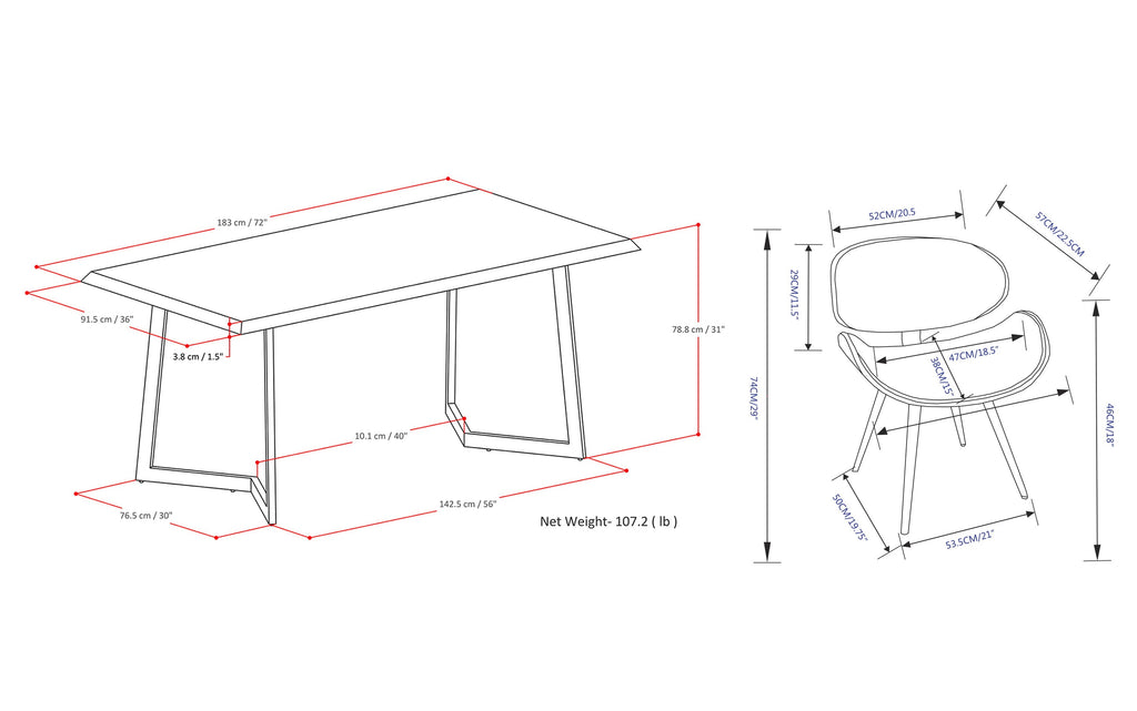 Marana / Watkins 5-Piece Dining Set