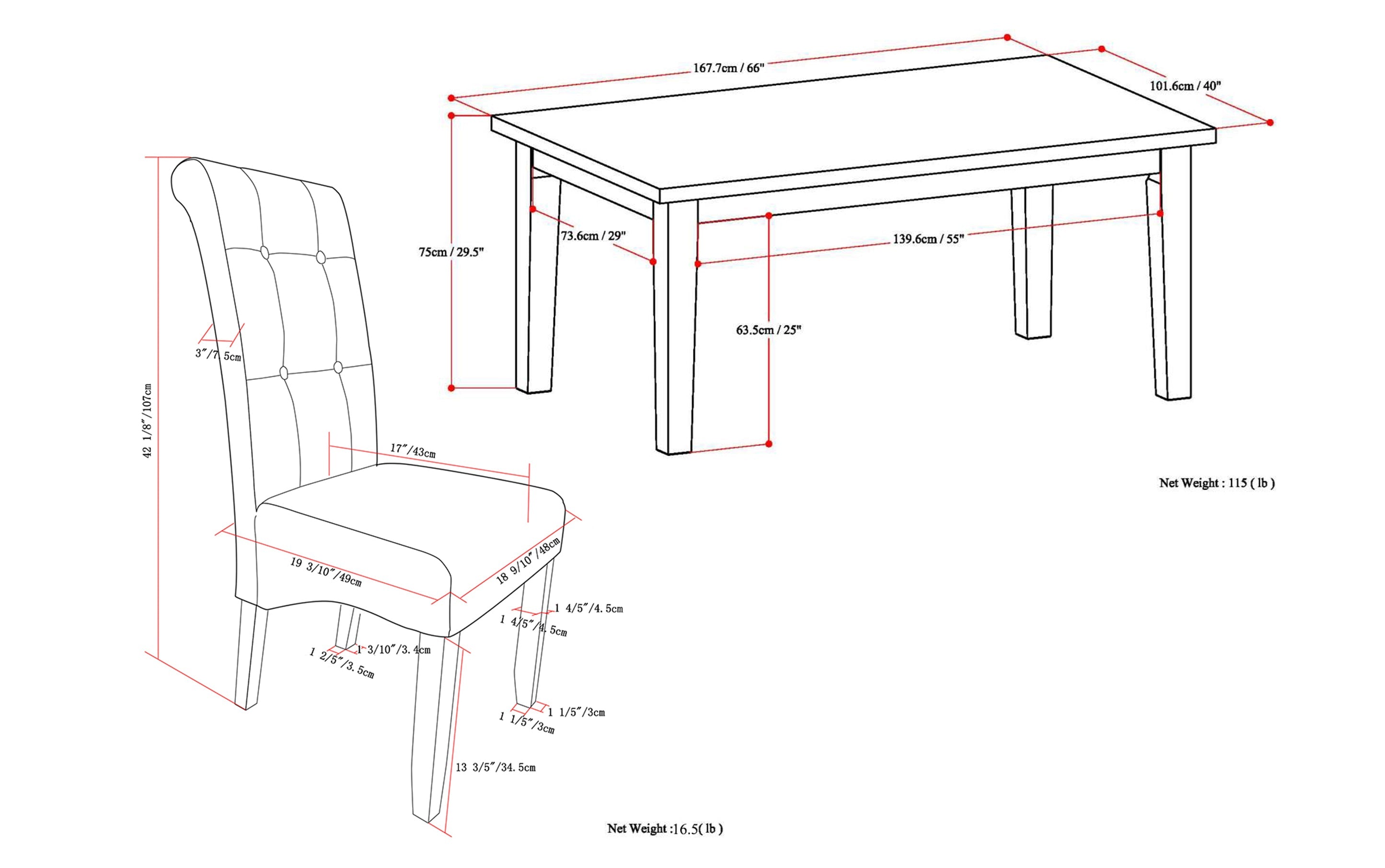 Cosmopolitan / Eastwood 7 Pc Dining Set