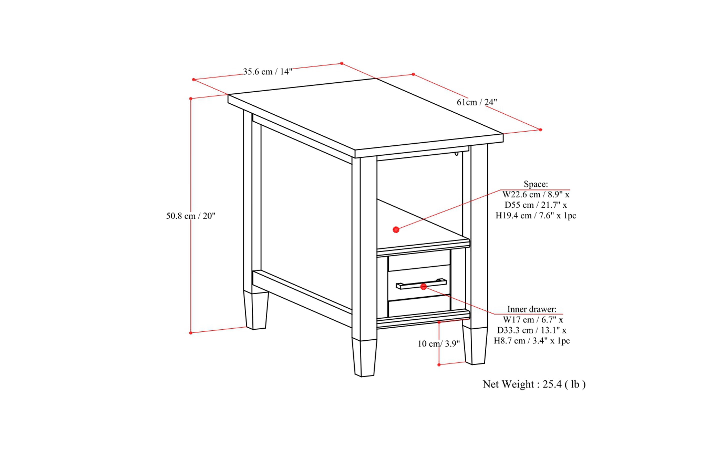Ela Narrow End Table