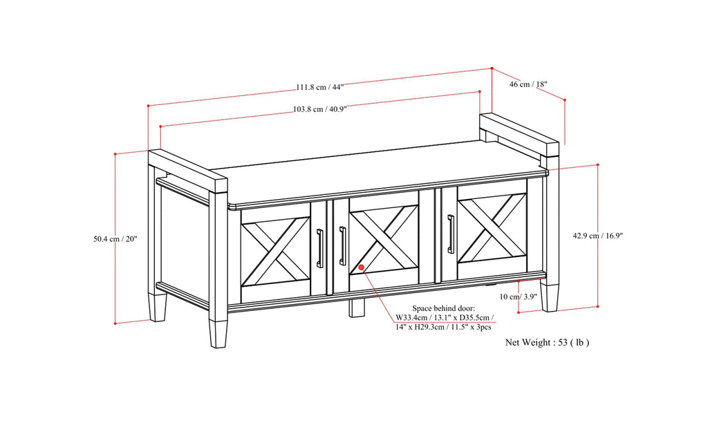 Ela Entryway Storage Bench
